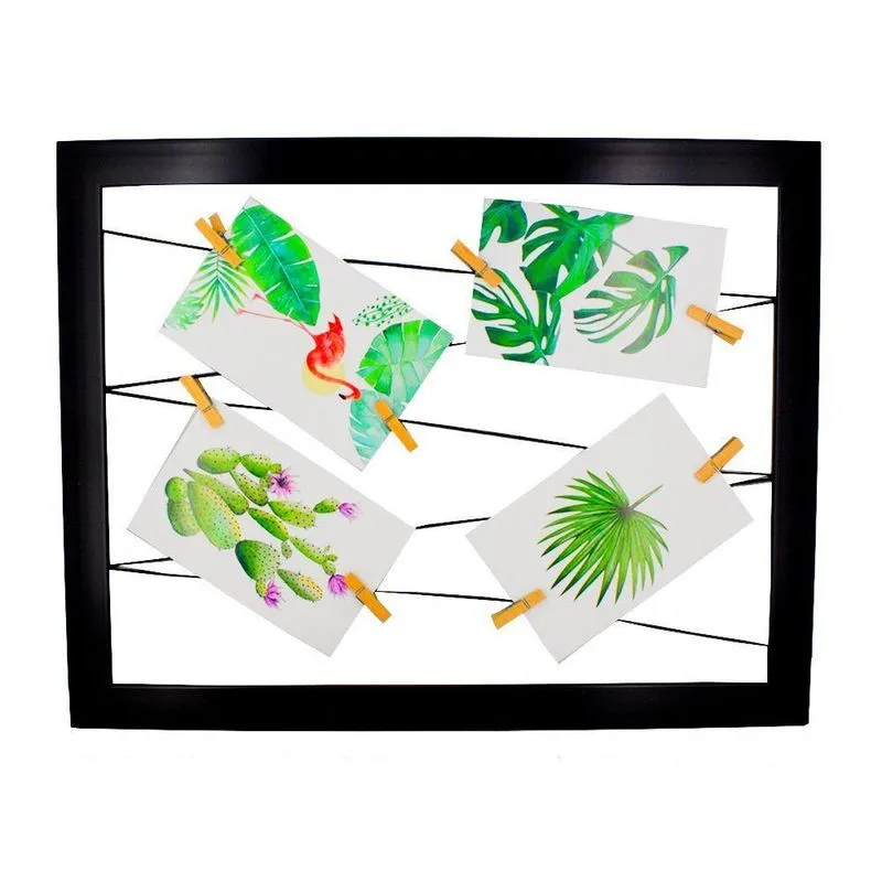 Mural Para Fotos - Moldura Preta- 45x35cm