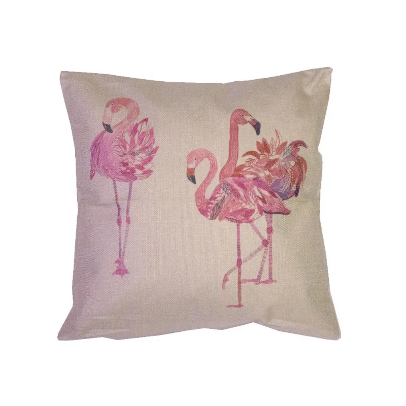 Capa Almofada - 03 Flamingos Plumagem Diversas - 43cm X 43cm