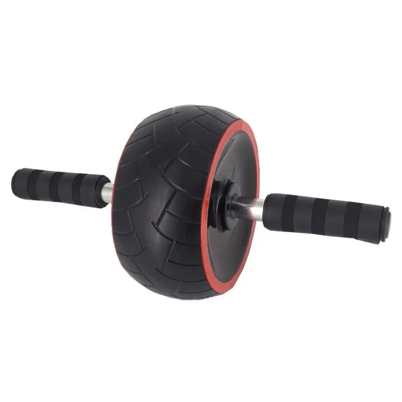 Roda Exercícios Abdominal Lombar ab wheel Preto Vermelho