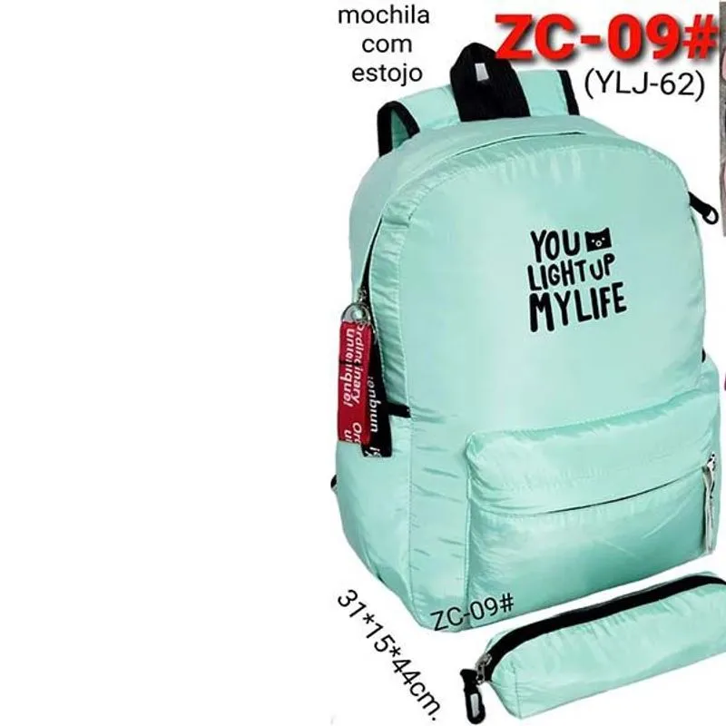 Mochila Feminina Com Estojo Zc09