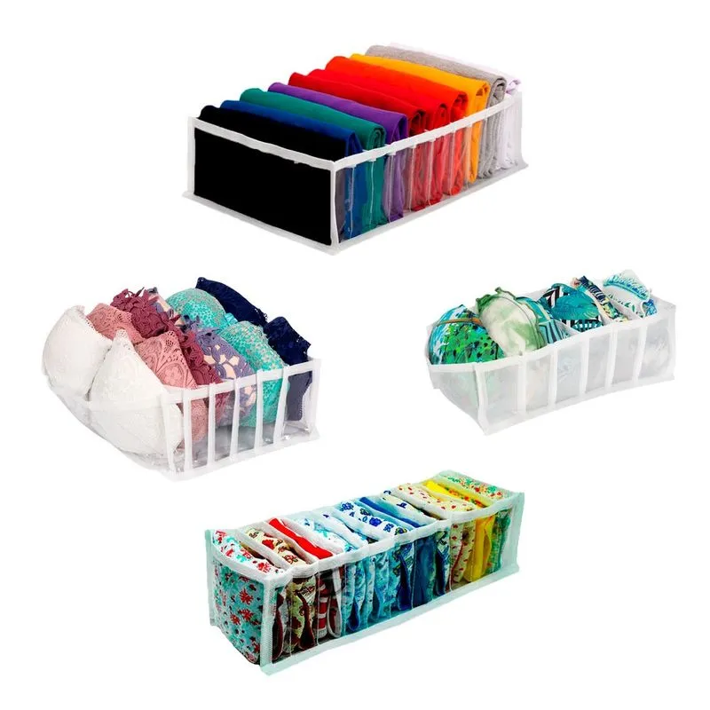 Kit 4 Organizadores Gaveta Guarda Roupa Branco