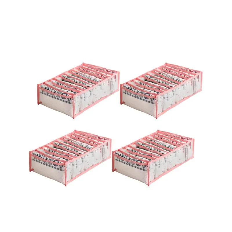 Kit com 4 Organizadores para Panos de Prato com 11 Nichos 10x40x25