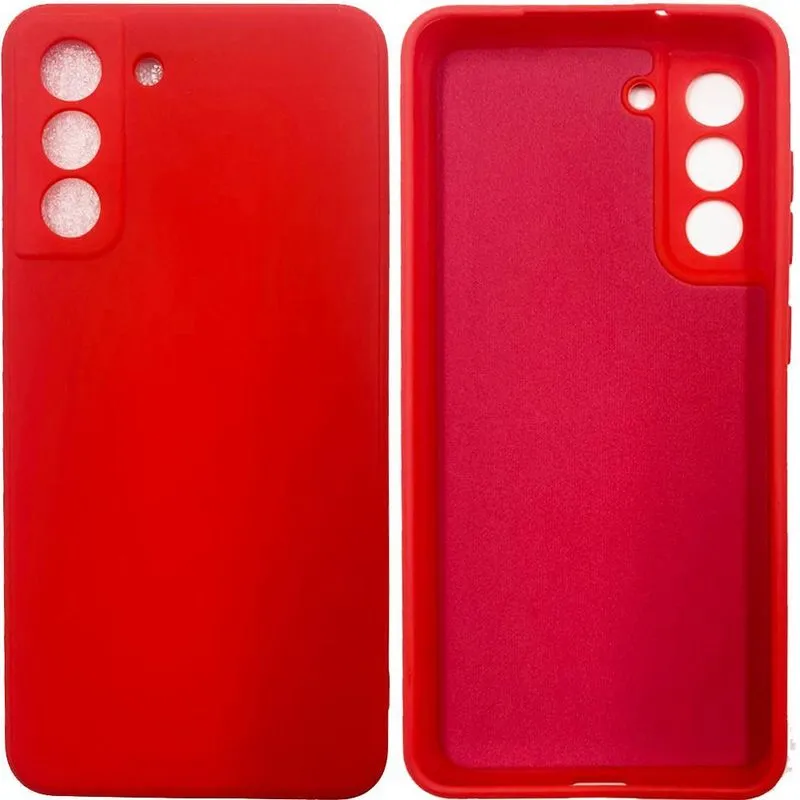 Capa Silicone Premium Case Veludo Para S21 Fe G990e Vermelho