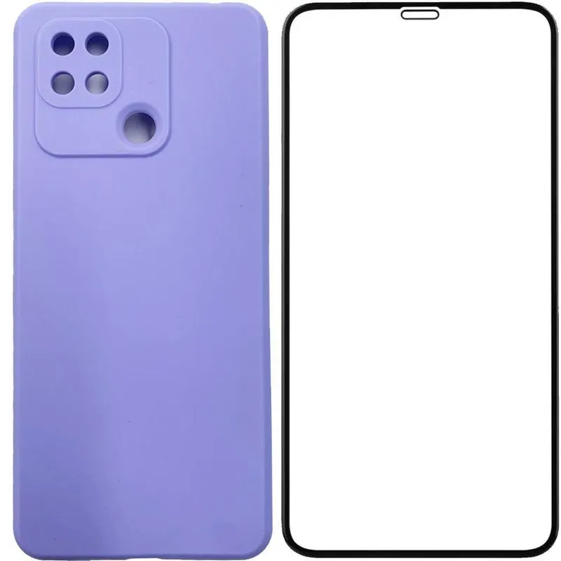 Kit Película 3d Capa Premium Veludo Para Redmi 10a Lilas