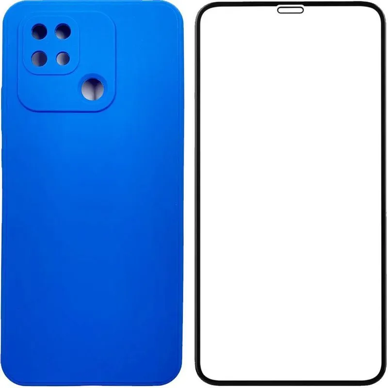 Kit Película 3d Capa Premium Veludo Para Redmi 10a Azul