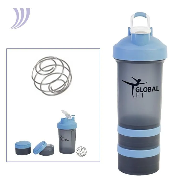 Copo Shakeira Triplo Compartimento E Mola 600ml Way Promo