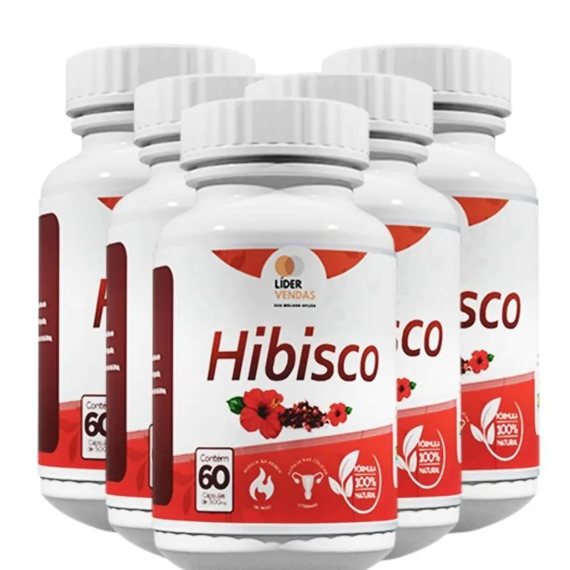 Kit 5 Hibisco 60 Cápsulas 500mg