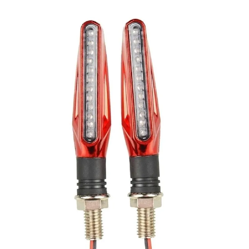 Par Pisca Seta Esporte Moto Led Universal Palito Vermelho
