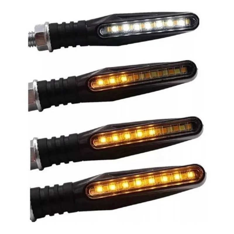 2 Pares De Piscas De Moto Slim Seta Led Sequencial Universal