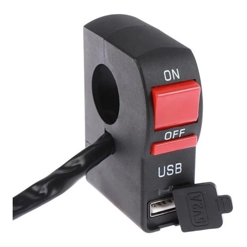 Interruptor Botão Moto Liga Desliga Tomada Usb Carregador