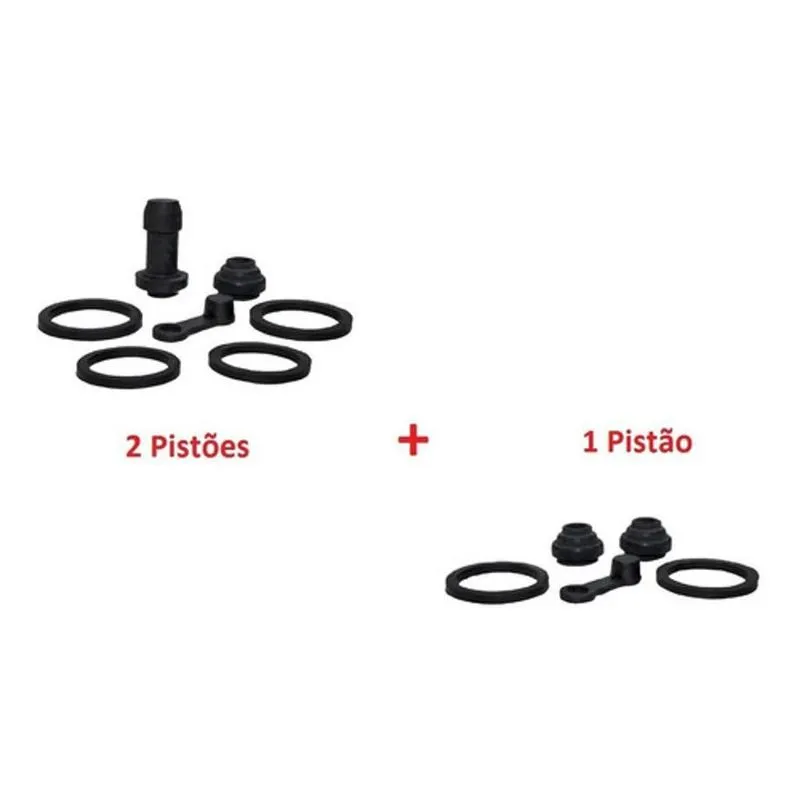 Kit Par Reparo Da Pinça Do Freio 1 Pistão + 2 Pistões