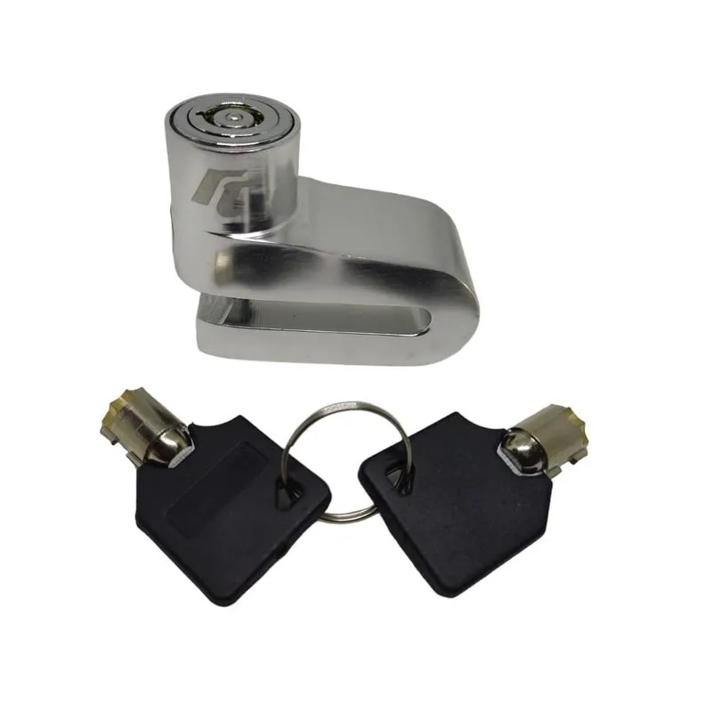 Trava Cadeado Disco De Freio Moto Universal Grande Prata
