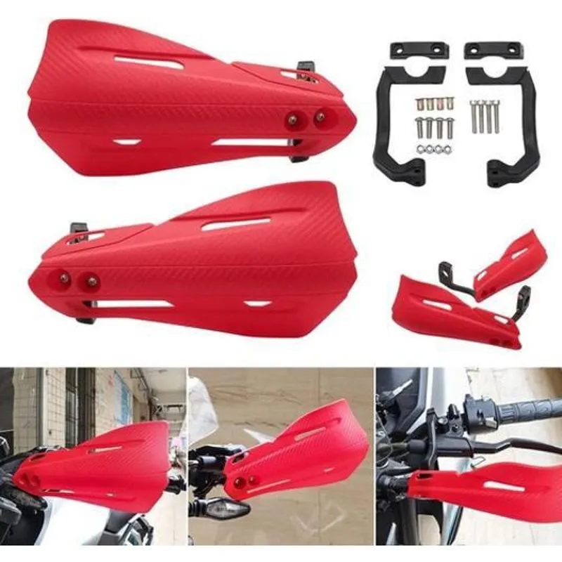 Protetor Mão Modelo Rx Moto Vermelho Universal Guidão 22Mm