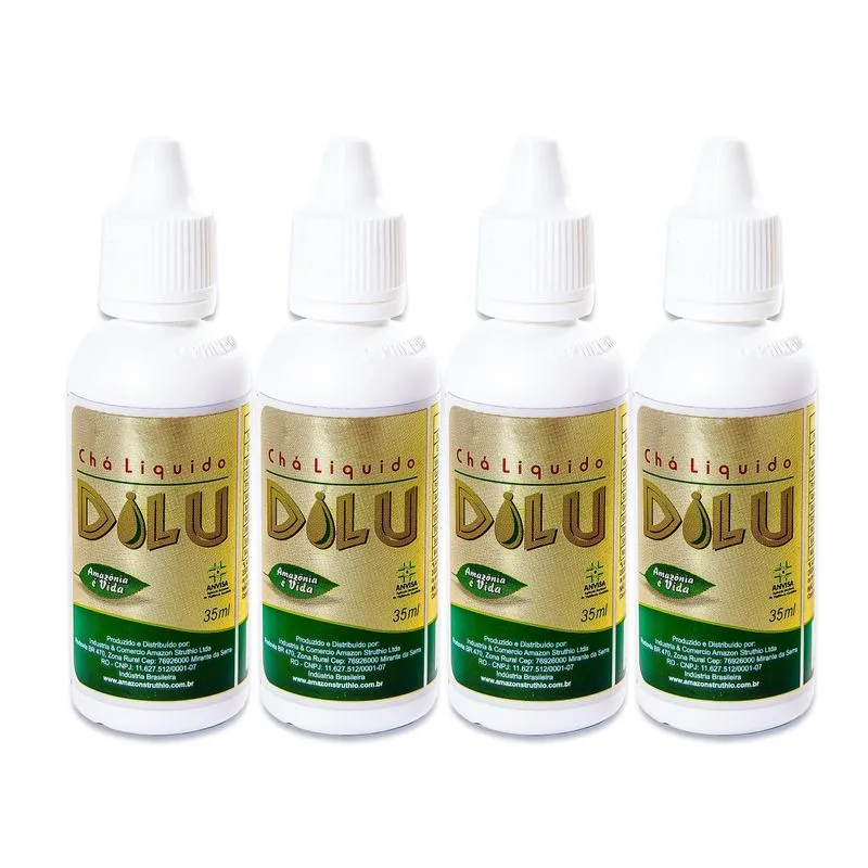 Kit 4 Chá Liquido Dilu Amazon Struthio 35ml