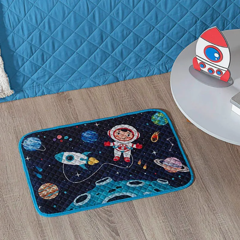 Par Tapete Aveludado Emborrachado Quarto Criança Space