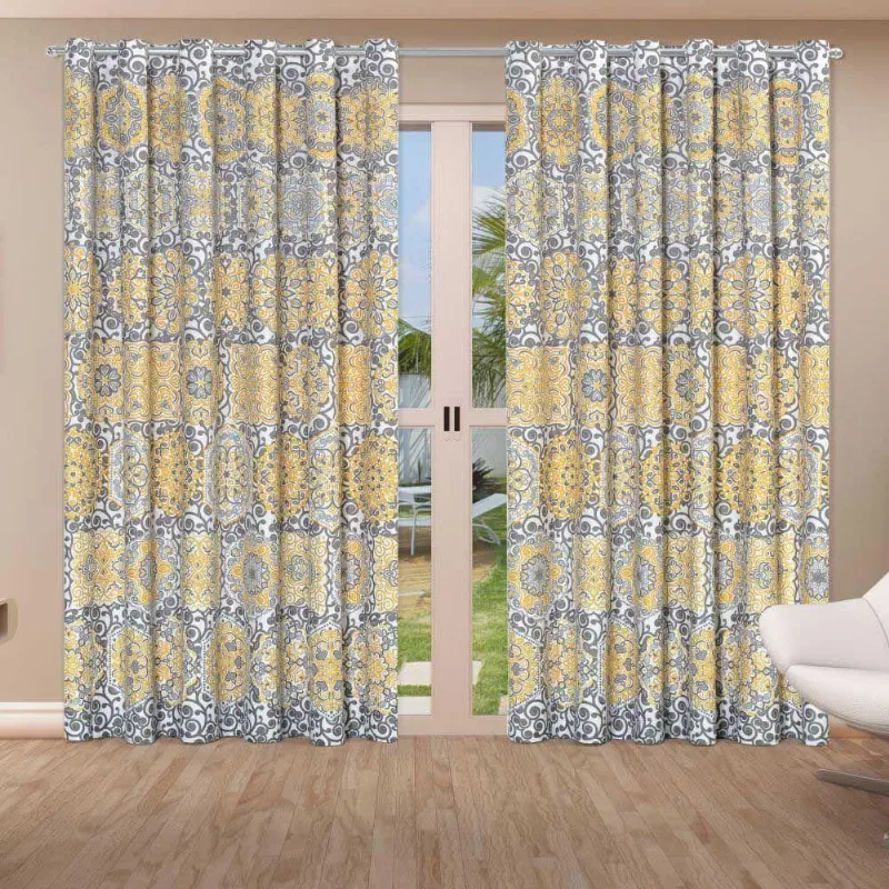 Cortina Belline 3 Metros Sala Quarto Para Varão - Bege