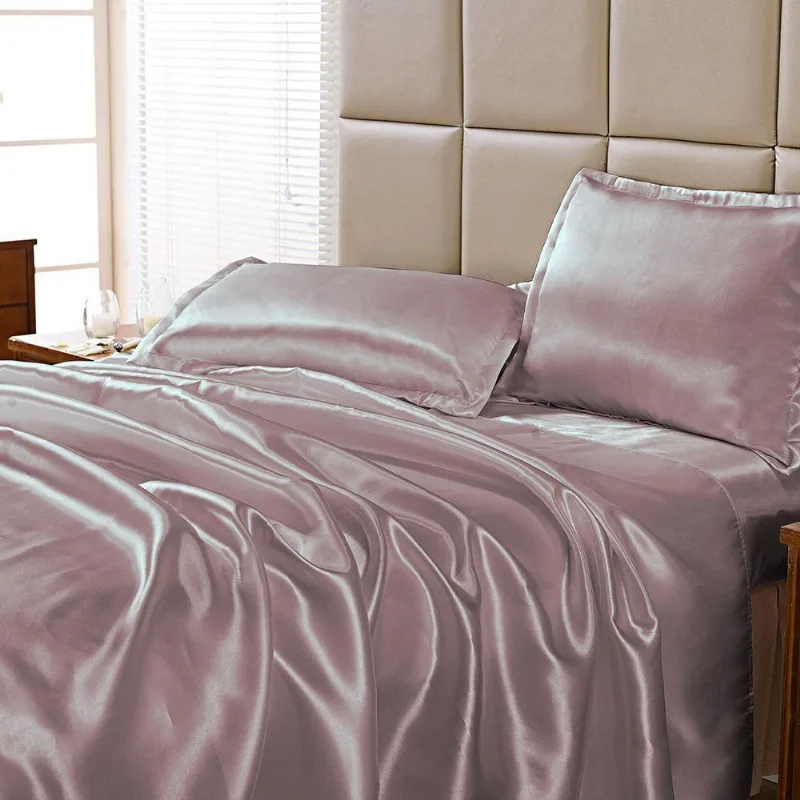 Jogo De Cama Lençol Cetim Charmousse Queen 4 Peças - Rosê