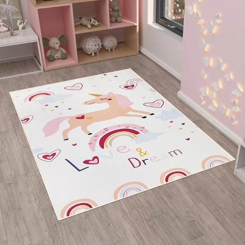 Tapete Kids Emborrachado Quarto Criança - Unicórnio