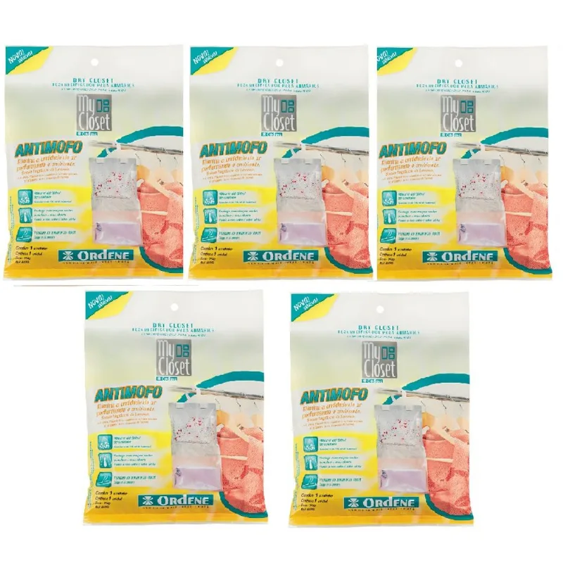 Kit 5 Desumidificador Armarios Antimofo Dry Closet - Ordene