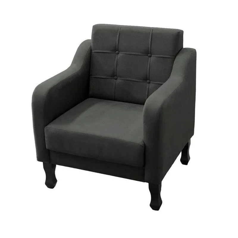 Poltrona Decorativa Bella Sala Recepção Escritorio Dimartins cinza