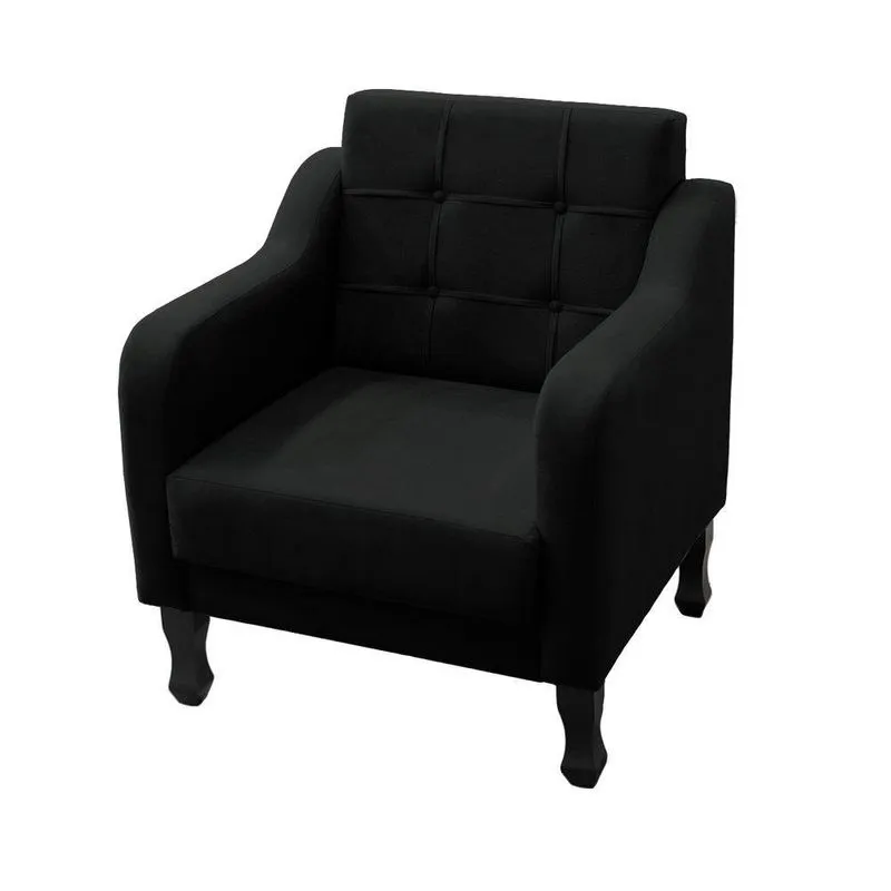 Poltrona Decorativa Bella Sala Recepção Escritorio Dimartins preto