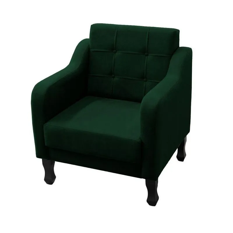 Poltrona Decorativa Bella Sala Recepção Escritorio Dimartins verde