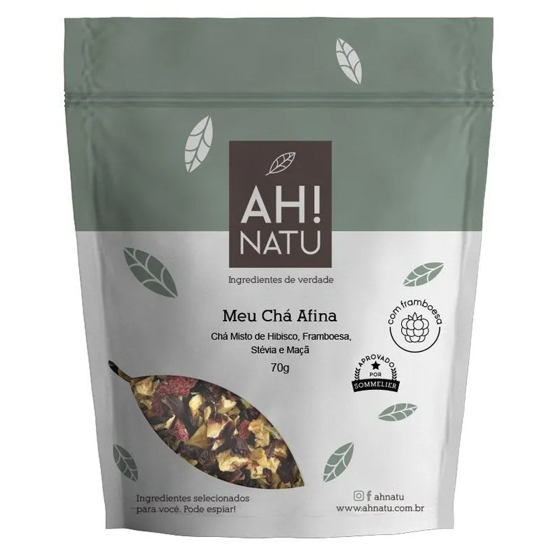 Meu Chá Afina Hibisco Framboesa Maçã Stévia Ah Natu 210g