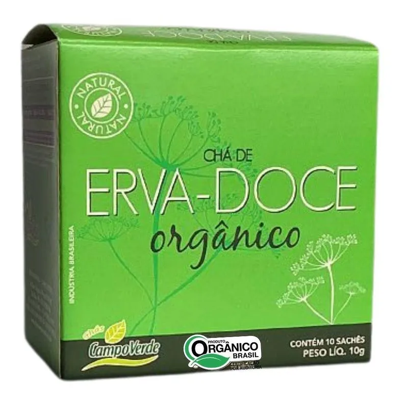 Erva Doce Chá Orgânico Dos Frutos Campo Verde 30 Sachês