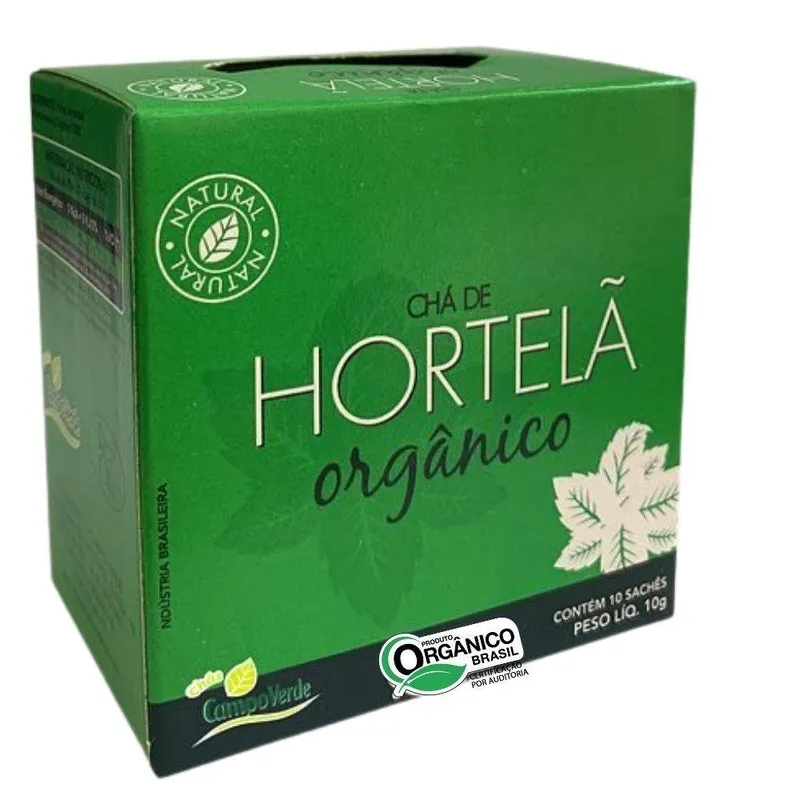 Hortelã Chá Orgânico Das Folhas Campo Verde 30 Sachês 30 Gr
