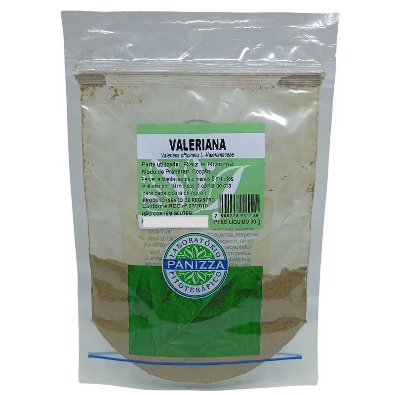 Valeriana Chá Da Raiz E Rizoma Em Pó Panizza 3 Und 30g Cada