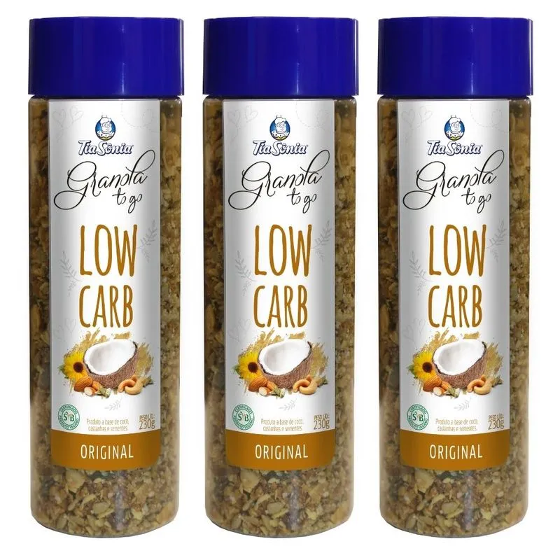 Kit 3 Granola Low Carb Castanhas Coco Semente 690g Tia Sônia