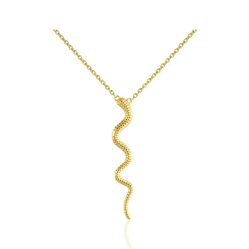 Colar Prata 925 Banho Ouro Pingente Cobrinha