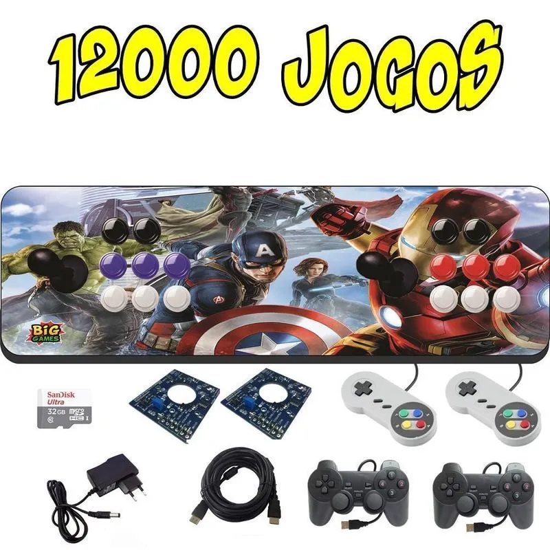 Console Arcade Com 4 Controles - Comando Profissional Óptico