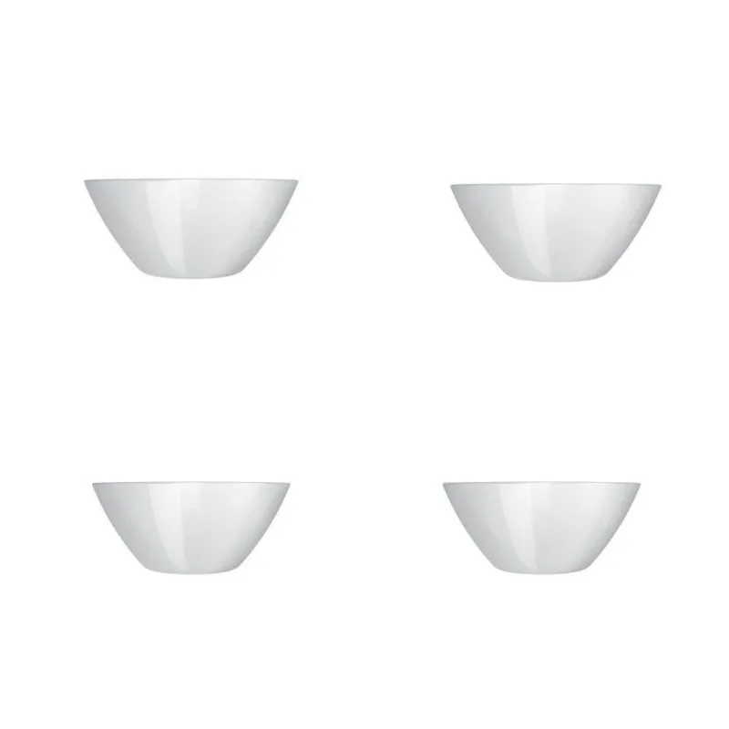 Tigela Saladeira Vidro Nadir 390ml Kit 4 Unidades - Branco