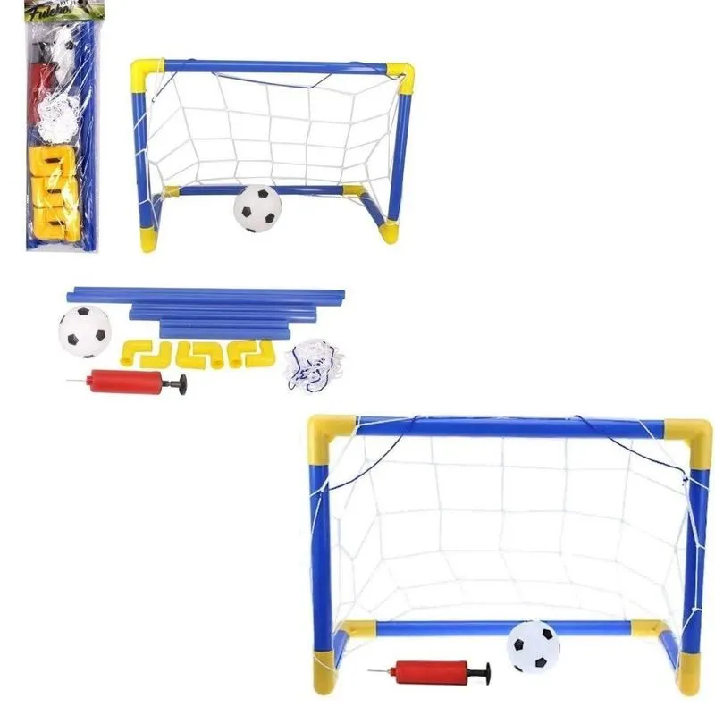 Kit 2 Futebol Gol Golzinho Mini Trave Rede Bola Bomba