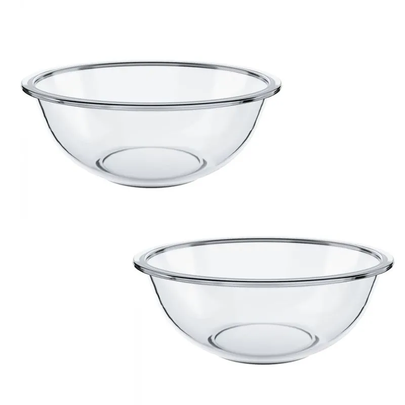 Kit Tigelas Bowl Saladeira de Vidro Marinex Plus 4L 2 Peças