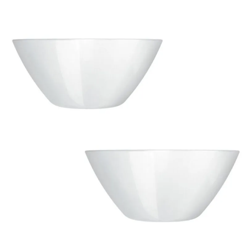 Kit Tigela Saladeira Branca Nadir Opaline 2,3l 2 Peças