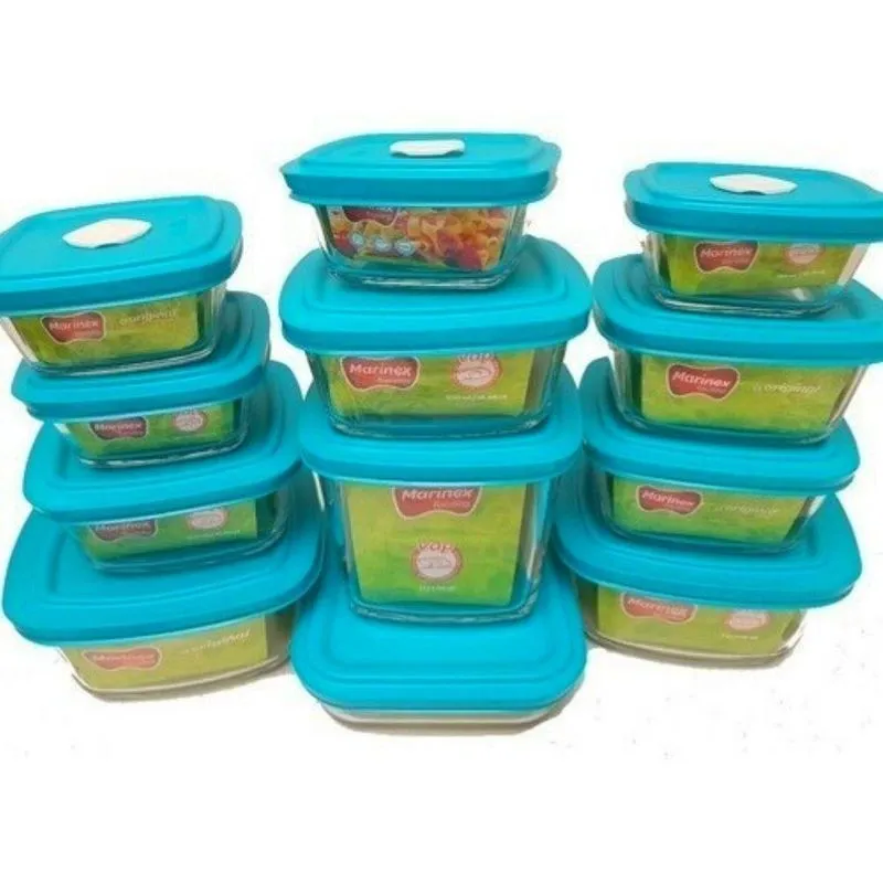 Potes Marinex De Vidro Vap Com 12 Peças