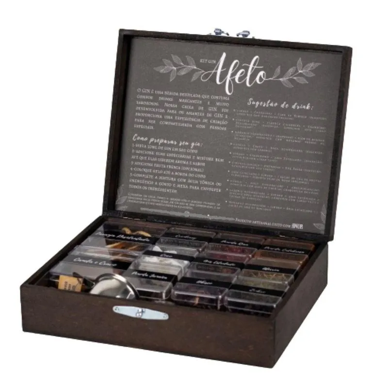 Kit Gin Afeto - 12 Especiarias + Dosador + Pegador + Tags