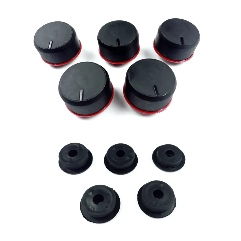 Kit 5 Botões + Vedações p/ Fogão Mueller Piacere 4 Bocas