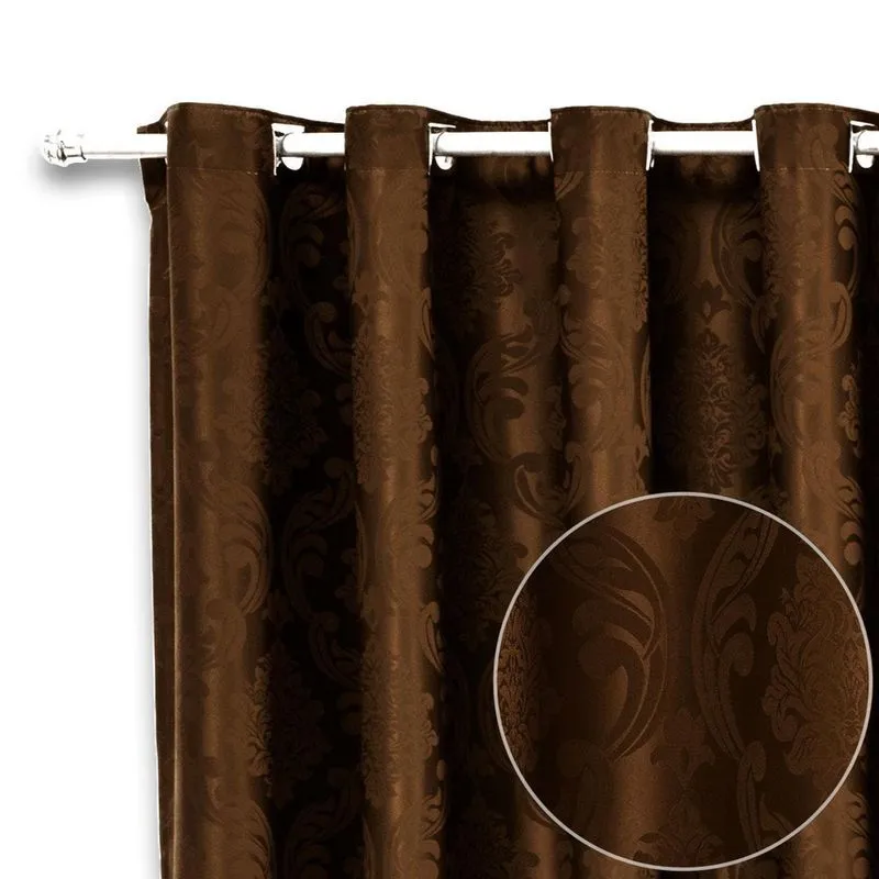 Cortina Sala Jacquard Tecido Semi Blackout Marron 4,00X2,50