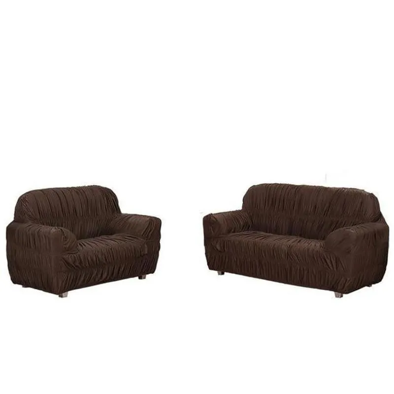 Capa De Sofa 3 E 2 Lugares Malha Gel Marron Com Elasticos