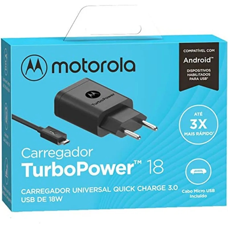 Carregador Motorola TurboPower 18W Micro-USB (V8) Moto C Plus