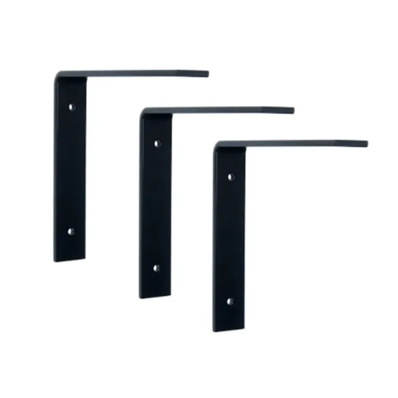 Suporte em L prateleira 10cm Estilo Industrial Preto 3pç
