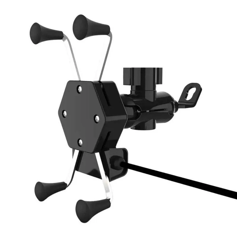 Carregador De Celular Para Moto Usb 12v Com Suporte