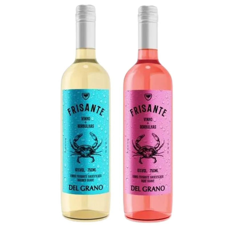 Kit Vinho Frisante Suave Del Grano Branco + Rosé 750ml