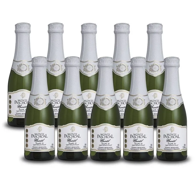 Kit 10 Unidades Mini Espumante Monte Paschoal Moscatel 187ml