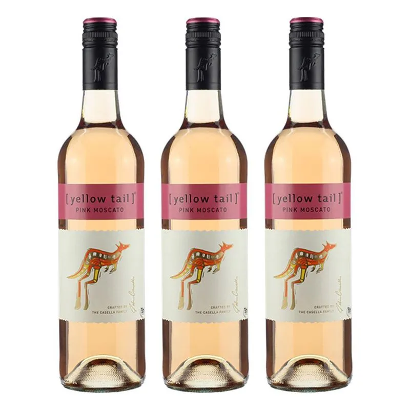 Kit 03 Un. Vinho Rosé Suave Yellow Tail Pink Moscato 750ml