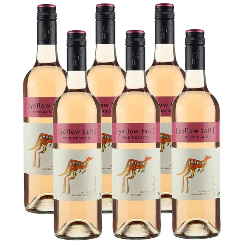 Kit 06 Un. Vinho Rosé Suave Yellow Tail Pink Moscato 750ml