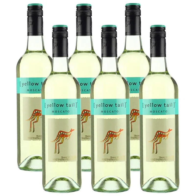 Kit 06 Unidades Vinho Branco Suave Yellow Tail Moscato 750ml